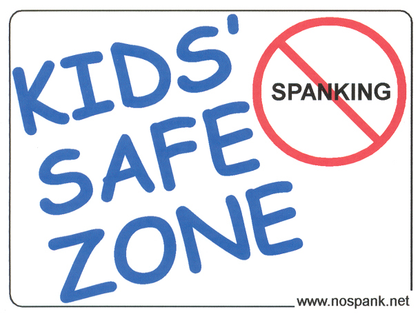 Kid Safe Zone Sticker, No Spanking Logo from www.nospank.net — Used with permission. 